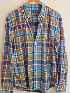 Biltmore Men's Plaid Button Down Shirt Medium NWOT Nylon Stretch Multicolor